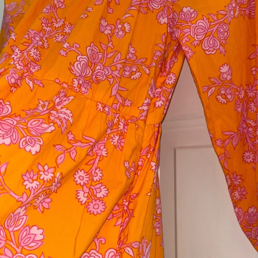 J. Crew Orange and Pink Floral Mini Dress